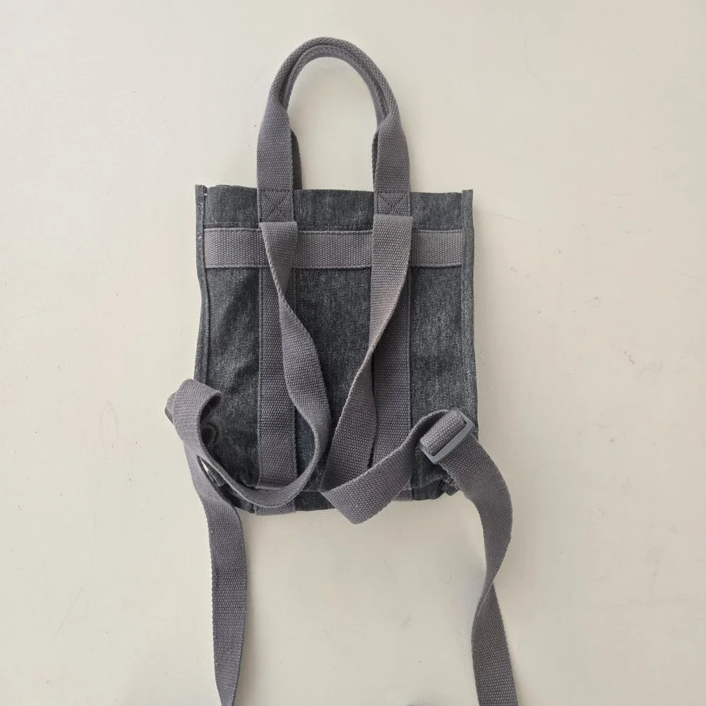 Zara‎ Mini Backpack Small Blue Denim Style Utility Adjustable Straps Bag